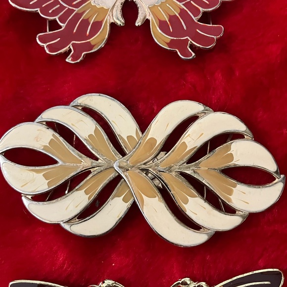 Lot of 3 Vintage Interlocking Belt Buckles Butterflies and Design - Picture 2 of 15
